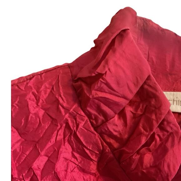 Chicos Jacket Pink Crinkled Open Front Lightweight Size .5 (6) Pockets - Picture 8 of 11